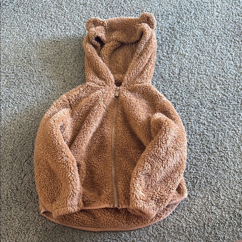 Cozy Brown Fleece Hoodie with Ears